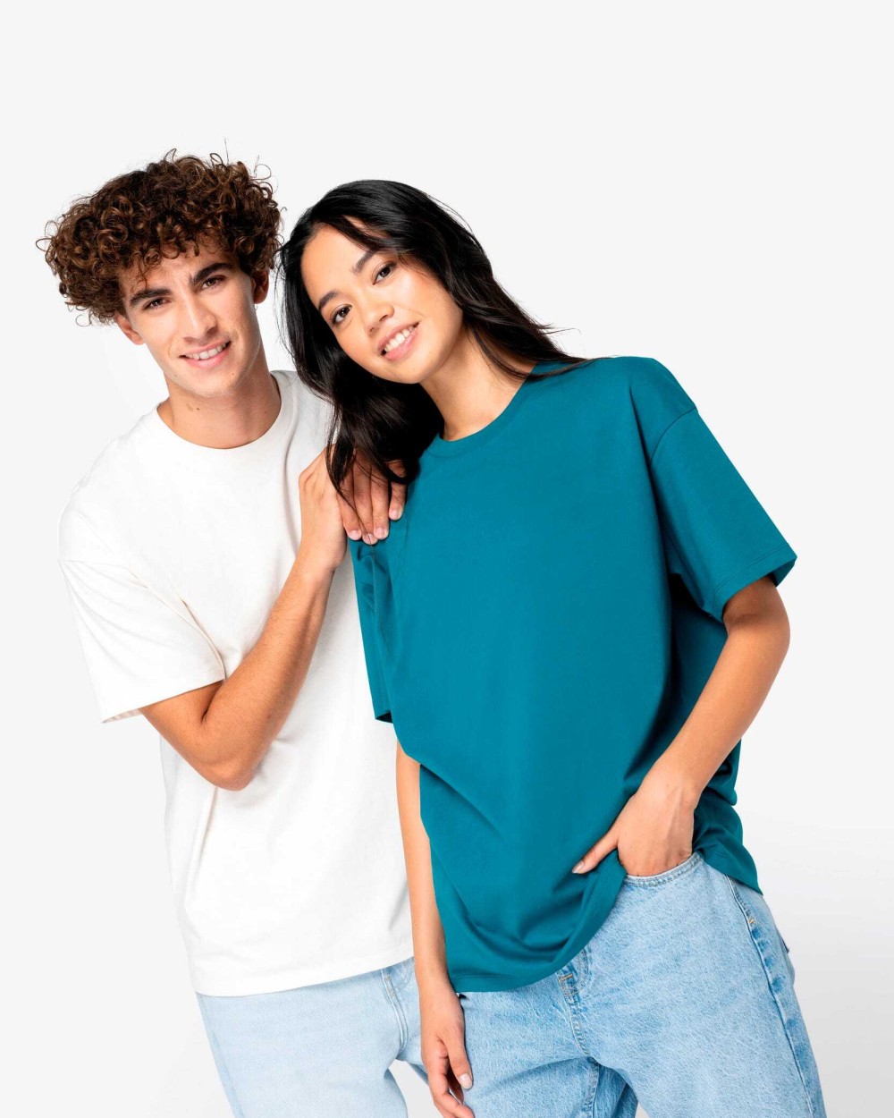 Biologisch T-shirt verlaagde schouders
